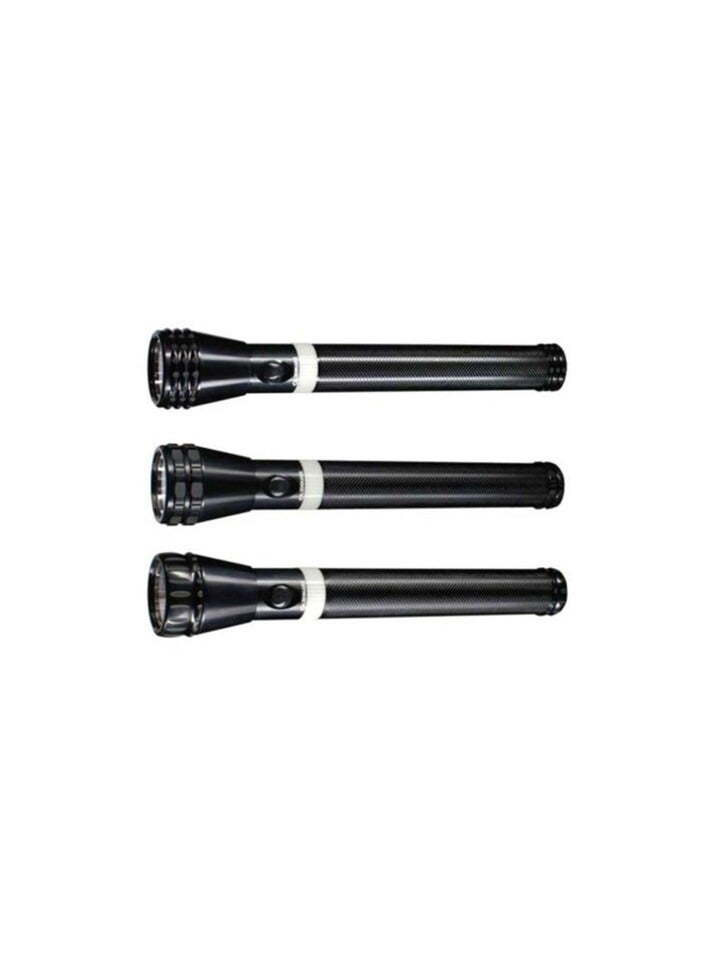 Olsenmark Olsenmark 3-Piece Rechargeable Led Flashlight Set Black 