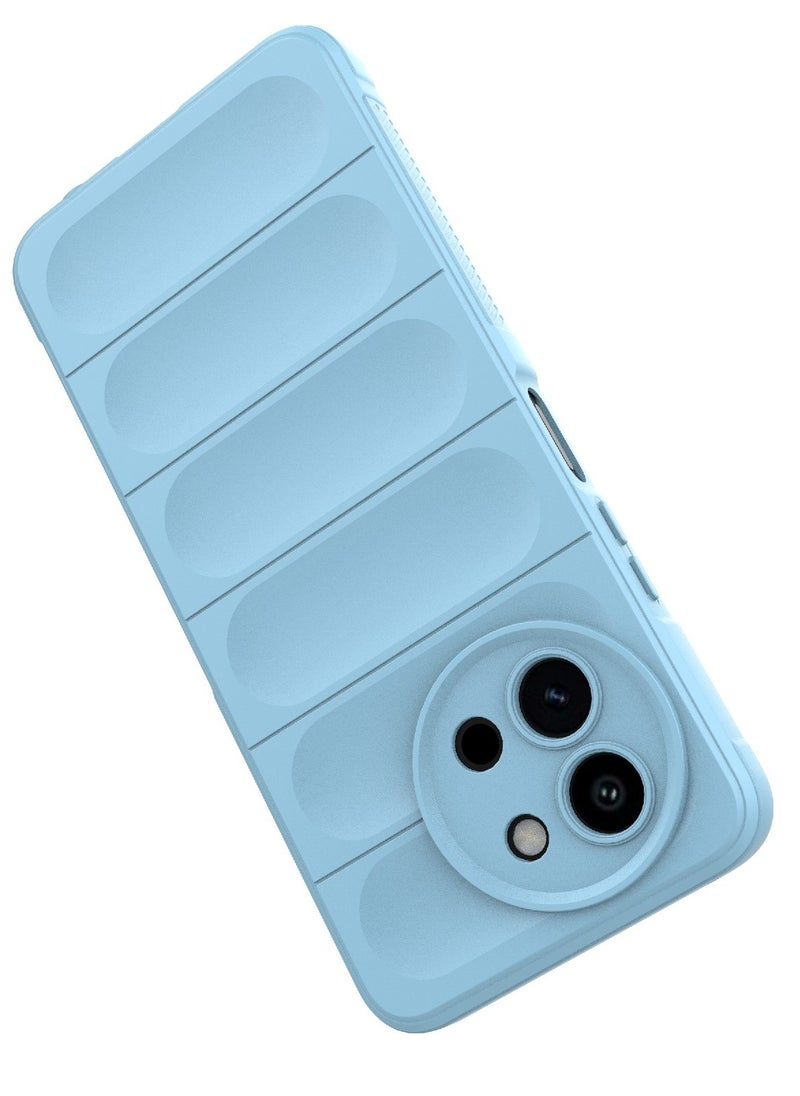 إيروريكس جراب هاتف Magic Shield TPU + Flannel لهاتف Vivo Y38 5G / Y58 5G Global (أزرق فاتح)  - Image 2