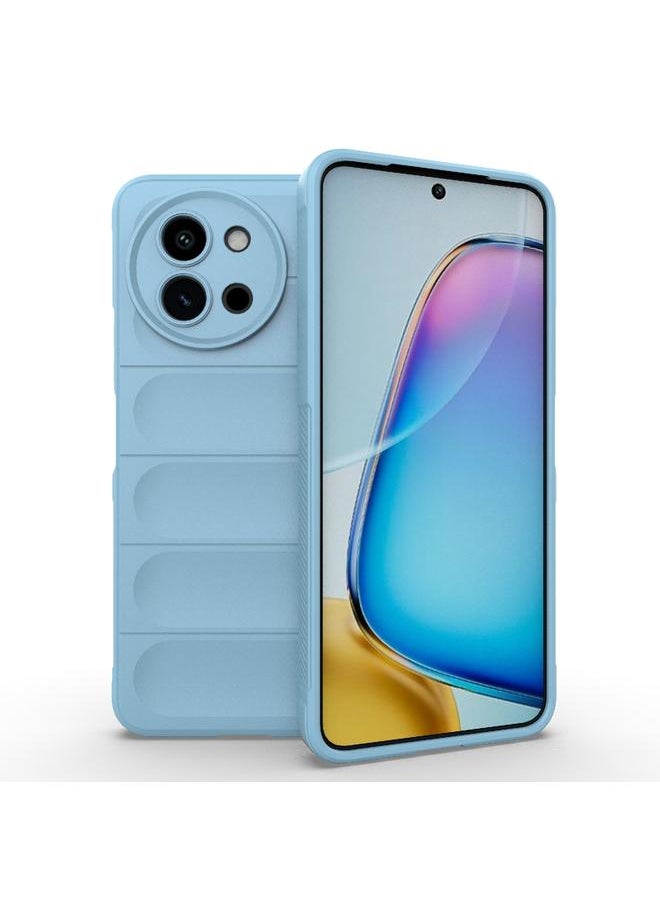 إيروريكس جراب هاتف Magic Shield TPU + Flannel لهاتف Vivo Y38 5G / Y58 5G Global (أزرق فاتح)  - Image 1