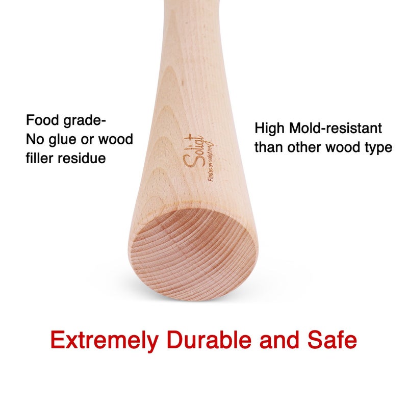 SOLIGT 12" Sauerkraut Pounder for Mason Jars Vegetable Fermentation- One Piece of Solid Wood - Image 3