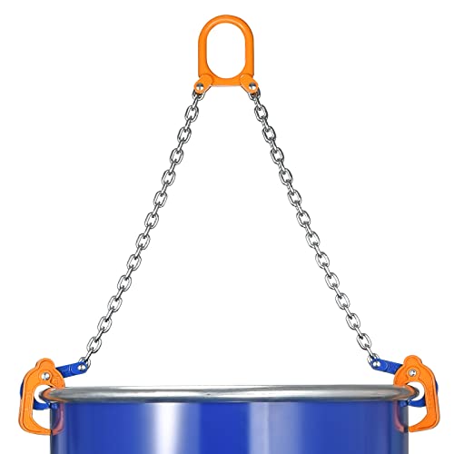 AIindu Chain Drum Lifter - 2000 lbs WLL-55 Gallon Drum Lift - Designed for Lifting 30 and 55 Gallon Closed Metal/Plastic Drums with a Top Lip… - Image 1