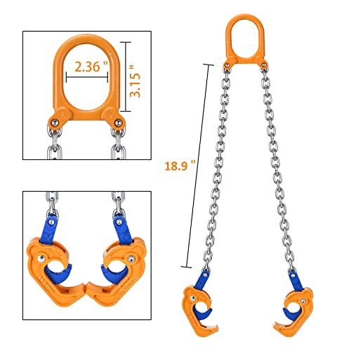 AIindu Chain Drum Lifter - 2000 lbs WLL-55 Gallon Drum Lift - Designed for Lifting 30 and 55 Gallon Closed Metal/Plastic Drums with a Top Lip… - Image 2