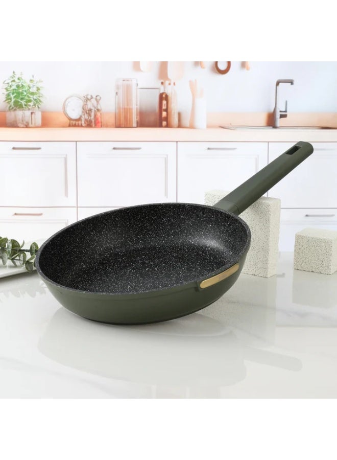 Julia Elite Top Frypan 24cm - Olive Green - Black Granite Non-Stick - Induction Ready - Image 1