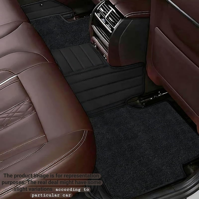 COAZO 10D Compatible with MG Hector Plus(7 Seater) Custom Fitted Faux Leather 10D Antiskid Car Floor Mats - Black - Image 4
