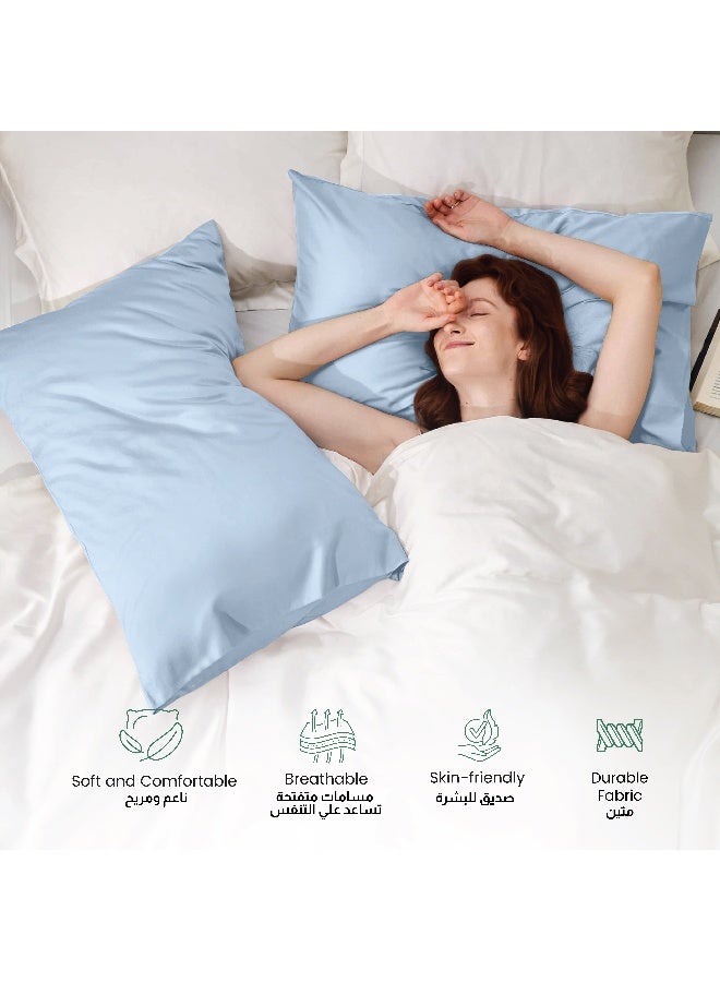 Rest Microfiber Pillow Cases 2 Piece Set 50x75cm, 20x30 Inches Mettalic Blue Pillow Cover Soft Brushed Supersoft Fabric Pillow Cases Standard Size  - Image 5