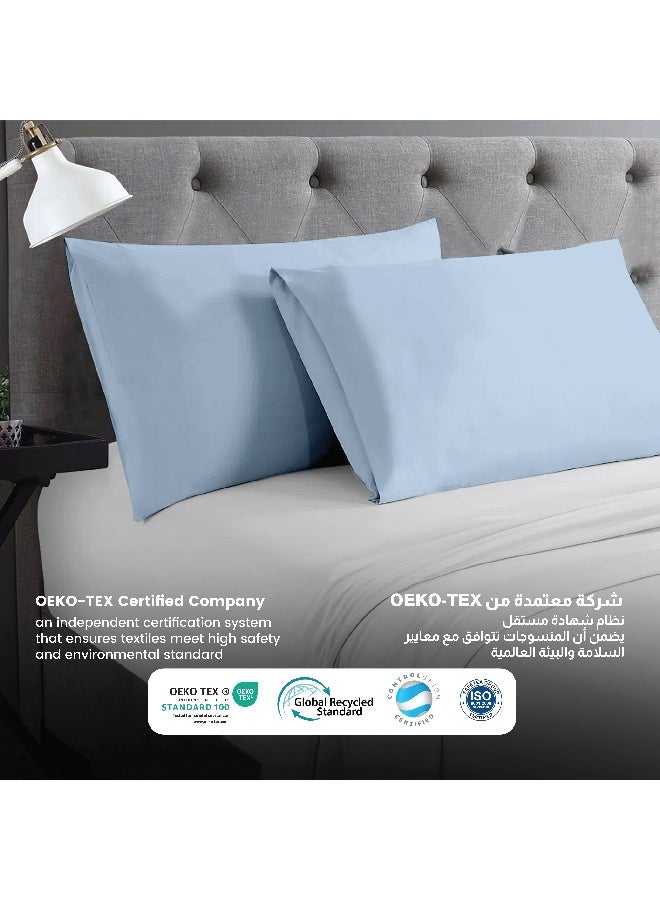 Rest Microfiber Pillow Cases 2 Piece Set 50x75cm, 20x30 Inches Mettalic Blue Pillow Cover Soft Brushed Supersoft Fabric Pillow Cases Standard Size  - Image 4