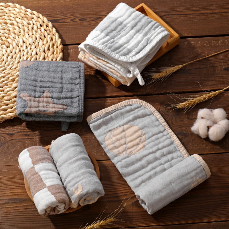 HardNok Ultra-Soft & Absorbent 6-Pack Muslin Baby Burp Cloths - 20x10 Inches, Perfect for Messy Mealtimes with Newborns & Infants. Easy-Clean & Reusable - Image 2