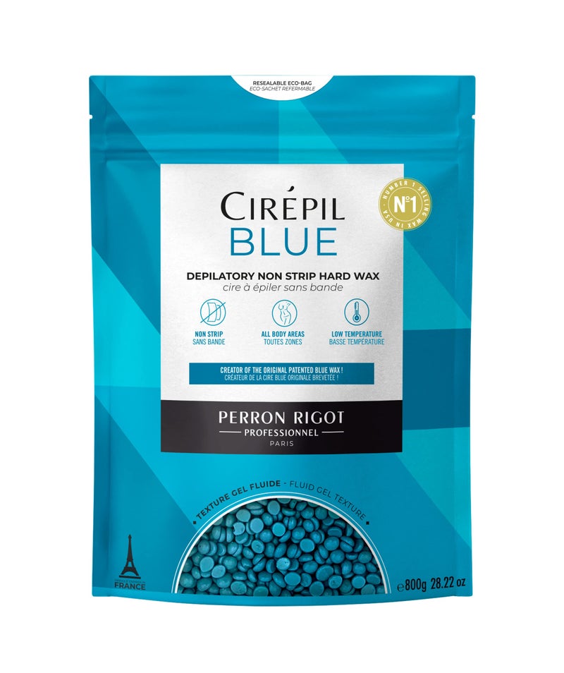 Cirepil  Blue  800g Wax Beads  Unscented for Sensitive Skin  Disposable Blue Wax Refill  Fluid Gel Texture Easy Removal PeelOff  No Strip Needed
