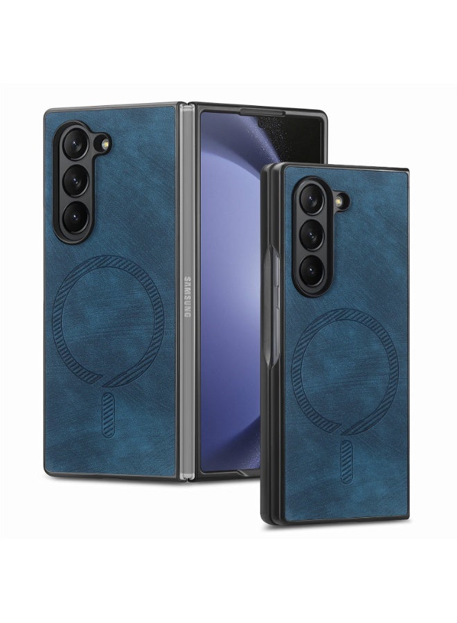 general Case for Samsung Z Fold 7, Retro Phone Protective Cover with Leather Texture with Magnetic Charging Ring, Slim and Foldable Case for Samsung Galaxy Z Fold 7 - Image 1