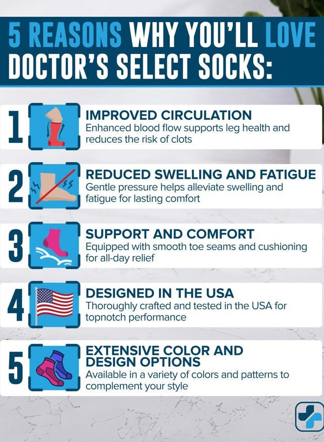 Doctor's Select 3 Pairs Plus Size Compression Socks Wide Calf | Bamboo Viscose Knee High Socks | Extra Wide Calf | Black, Purple, Gray (Flowers) - Image 2