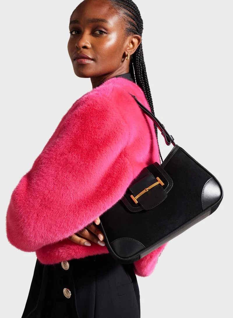 Ted Baker Edalani Suede Equestrian Shoulder Bag