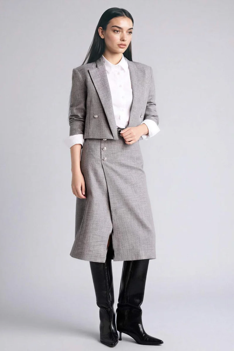 DeFacto Boxy Fit Jacket Collar Blazer