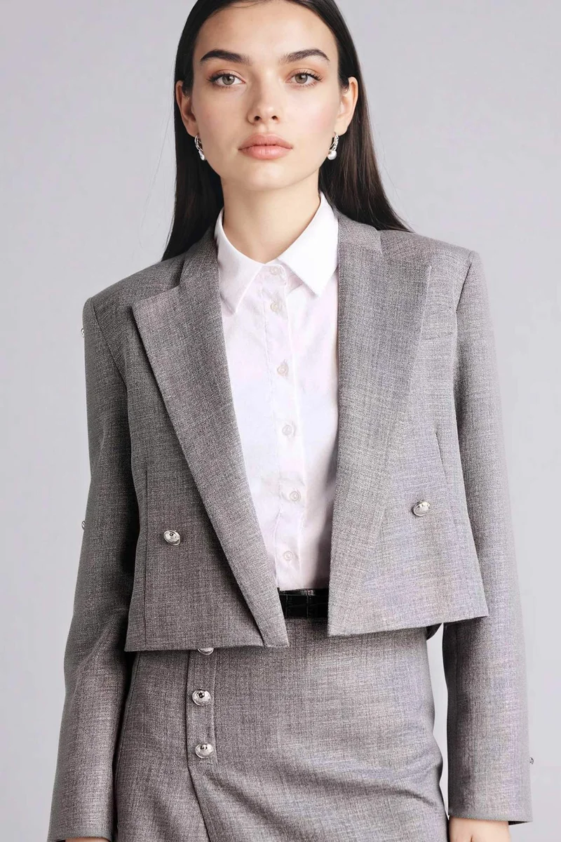 DeFacto Boxy Fit Jacket Collar Blazer