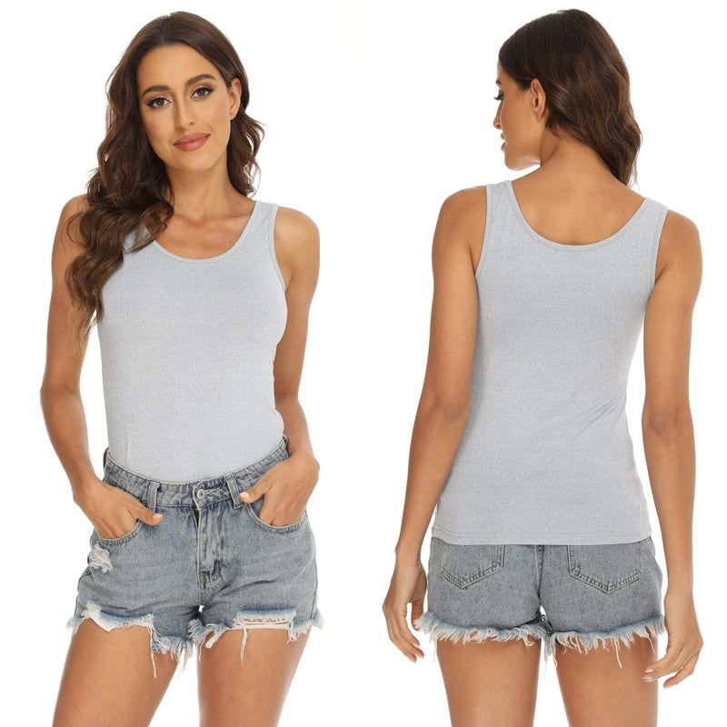 BQTQ 5 Pcs Tank Tops for Women Undershirt Sleeveless Under Shirts Tank Top, XL - Image 3