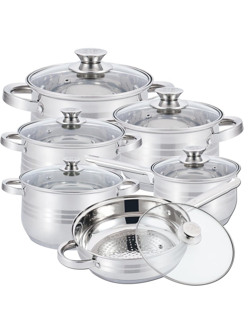 Olympia
 12-Piece Stainless Steel Cookware Set Silver - Image 2