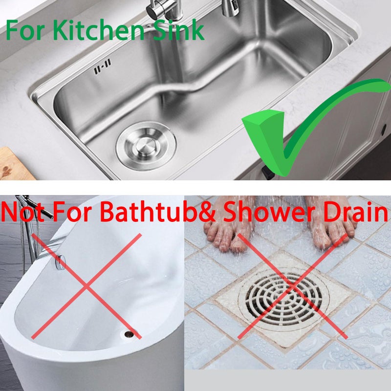 Giramika 2 Pack Kitchen Sink Drain Strainer with Handle, Stainless Steel Large Kitchen Sink Drain Basket Food Catcher, Outer Diameter 4.5 Inch, Rust Free - Image 3