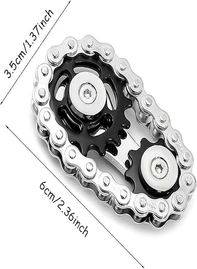 Spinner Metal Sprocket Chain Fidget, Cool Assembly Fidget Spinner Ring, Novelty Hand Finger Spinner, for Anti-Anxiety (6 x 3.5 cm) - Image 3