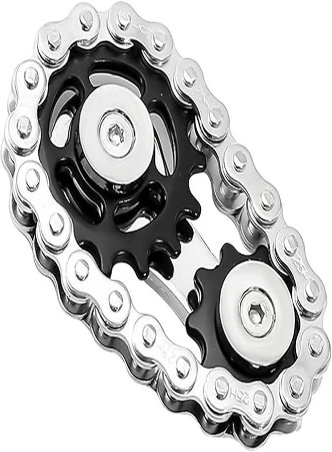 Spinner Metal Sprocket Chain Fidget, Cool Assembly Fidget Spinner Ring, Novelty Hand Finger Spinner, for Anti-Anxiety (6 x 3.5 cm) - Image 1