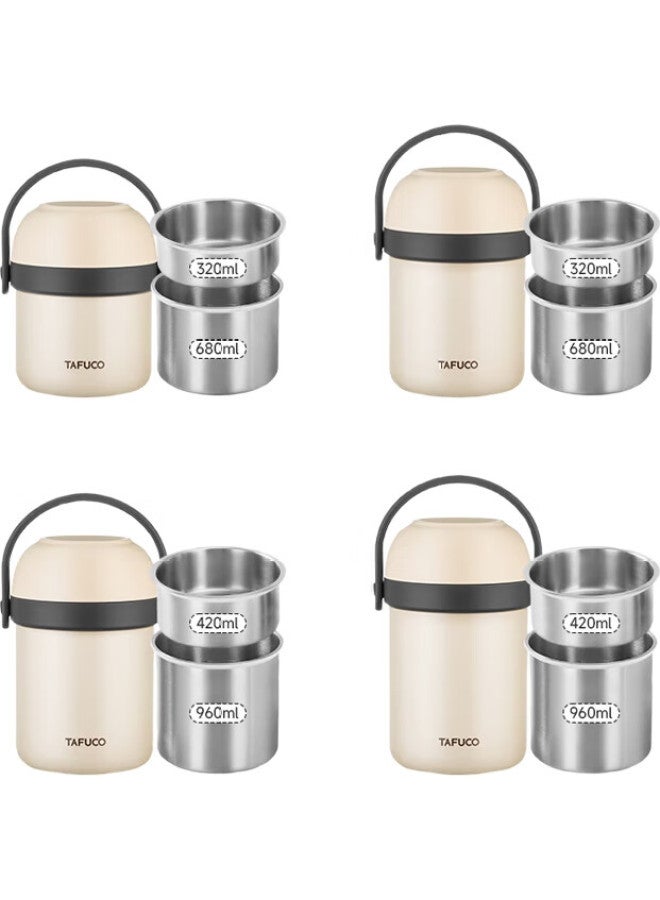 Tafuco Insulated Lunch Box, 316 Stainless Steel Portable Thermos, For Office Workers And Students, Meal Container, T0313 Grass Green, 1.7L - Image 2