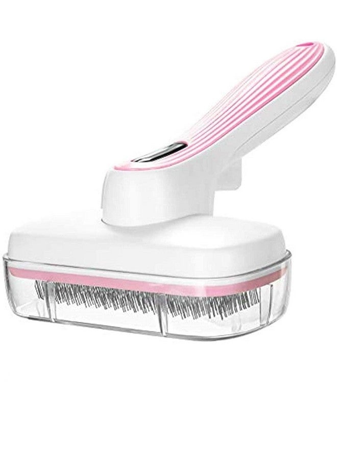 PET Dog Grooming Brush, Self Cleaning Slicker Brush For Pets And Cats, Easy To Clean Reduces Shedding Pet Grooming Brush For Small, Medium And Large Dogs (Pink) - Image 4