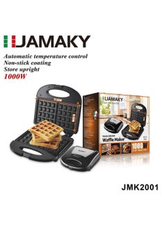 JAMAKY Italy Jamaki Waffle Maker 1000 Watt Non-Stick Coating You Have The Ability To Control The Temperature And Indicator Light JMK2001 Black  - Image 2