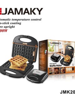 Jamaki Waffle Maker 1000 Watt Non-Stick Coating You Have The Ability To Control The Temperature And Indicator Light JMK2001 Black
