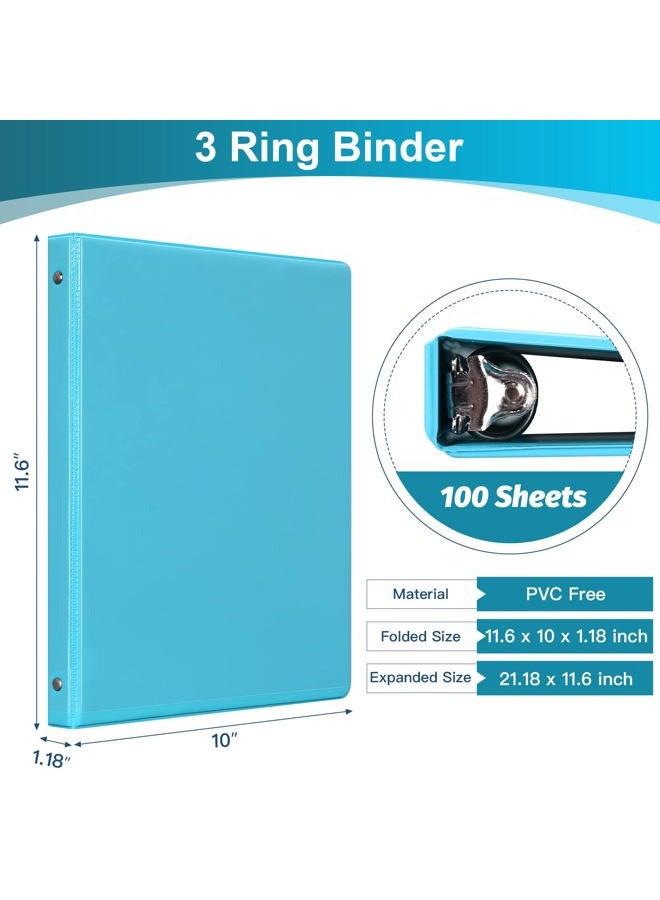 SUIN 0.5-inch 3-Ring Binder with 2 Interior Pockets, 0.5'' Basic Binders Holds US Letter Size 8.5'' x 11''for Office/Home/Back to School, 6 Pack (Assorted 6 Colors) - Image 2