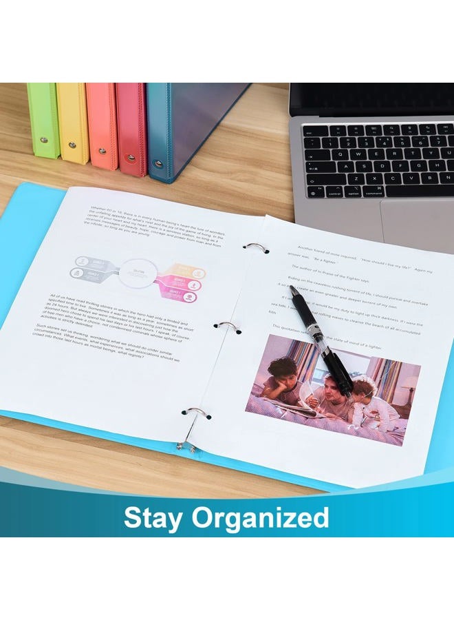 SUIN 0.5-inch 3-Ring Binder with 2 Interior Pockets, 0.5'' Basic Binders Holds US Letter Size 8.5'' x 11''for Office/Home/Back to School, 6 Pack (Assorted 6 Colors) - Image 5