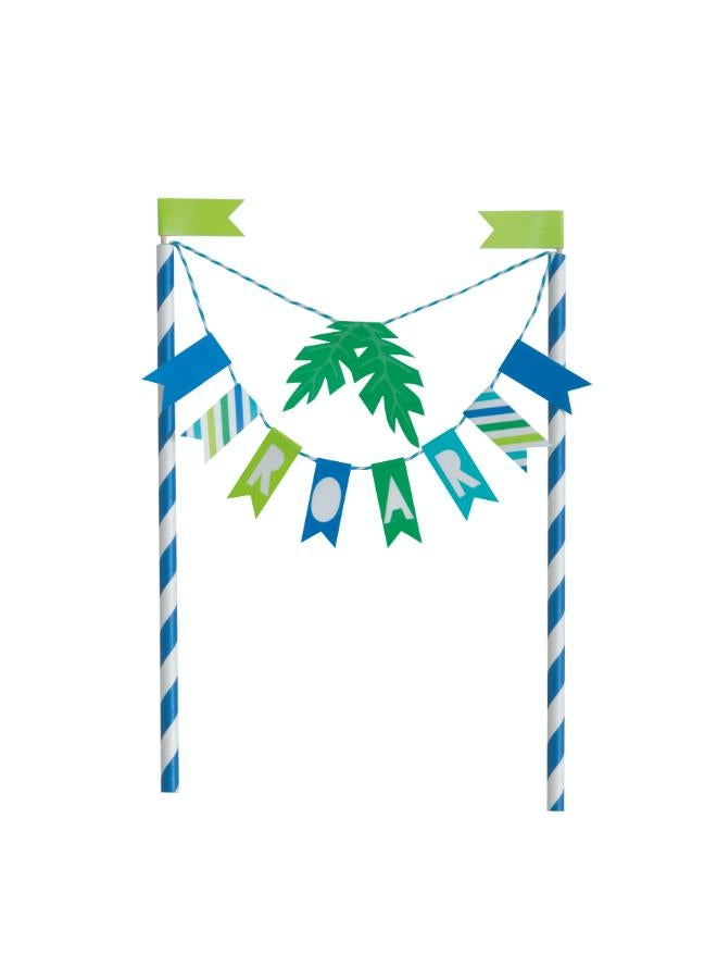 Unique توبير كيك زينة ديناصور أزرق وأخضر - Image 1