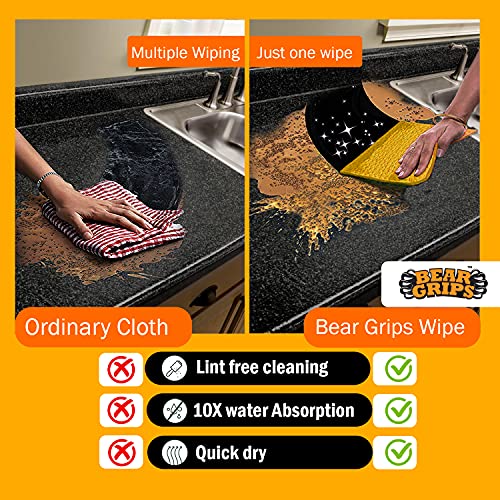 BEAR GRIPS resuable and Washable Sponge Wipes with Super absorbant Biodegradable Cellulose Material for Kitchen and Home Cleaning (Multicolored) - Pack of 12 - Image 2