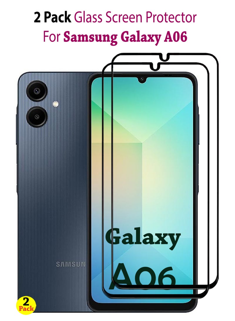 2 Pack Tempered Glass Screen Protector For Samsung Galaxy A06 - Black - Image 1