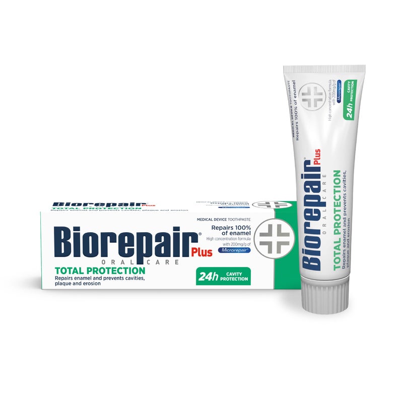 Biorepair Total Protection Plus Toothpaste wmicroRepair Hydroxyapatite Bad Breathe Remineralize Repair Enamel Reduce Tatar Plaque Tooth Decay Acid Erosion No Fluoride 254oz - Image 3