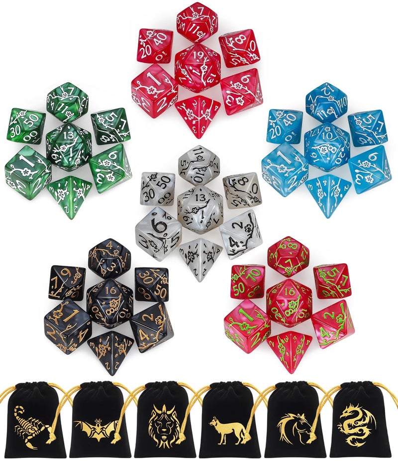 CiaraQ Polyhedral Dice Set DND Role Playing Dice for Dungeons and Dragons RPG Table Games MultiColor 42pcs - Image 3