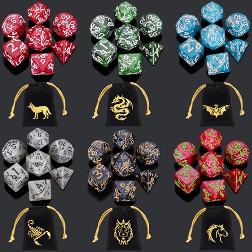 CiaraQ Polyhedral Dice Set DND Role Playing Dice for Dungeons and Dragons RPG Table Games MultiColor 42pcs - Image 5