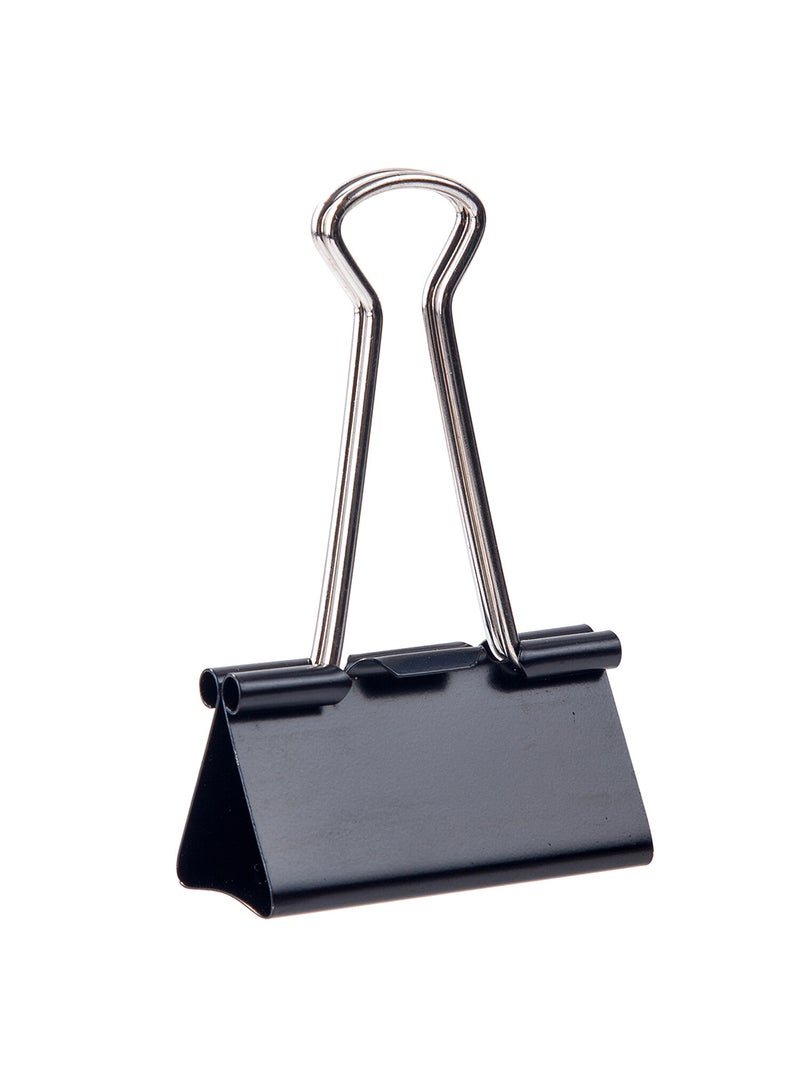 ديلي مشبك ورق أسود 51 ملم عبوة من 12 مشبك , لتنظيم المستندات , أوراق العمل , مستلزمات الطلاب - Image 1