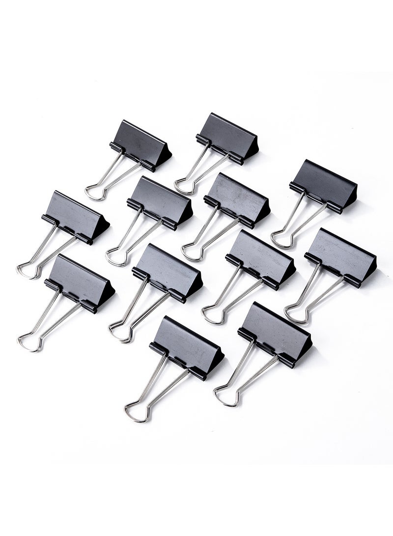 ديلي مشبك ورق أسود 51 ملم عبوة من 12 مشبك , لتنظيم المستندات , أوراق العمل , مستلزمات الطلاب - Image 3