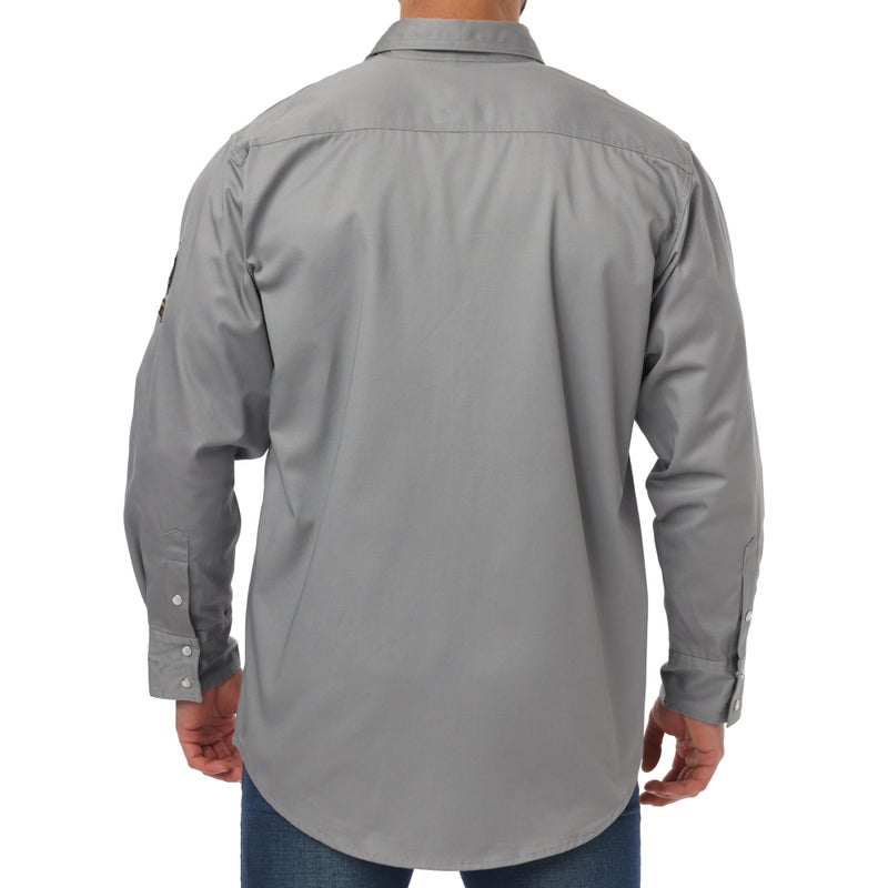 JKSafety 7oz FR Shirts for Men Women ARC 2 Flame Resistant Welding Shirts Fire Retardant Button Up Shirt FR Clothing FRC Long Sleeve Safety Workwear (100R1-Grey XL) - Image 2
