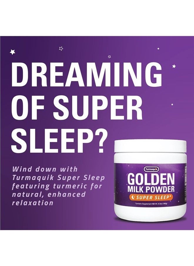 Turmaquik - Organic Golden Moon Milk Turmeric Powder Mix, Super Sleep (180 Servings) + Superfood Blend of Melatonin, Valerian, Chamomile, Lemon Balm, Ginger, Black Pepper, Curcumin, Cinnamon, Cardamom - Image 1