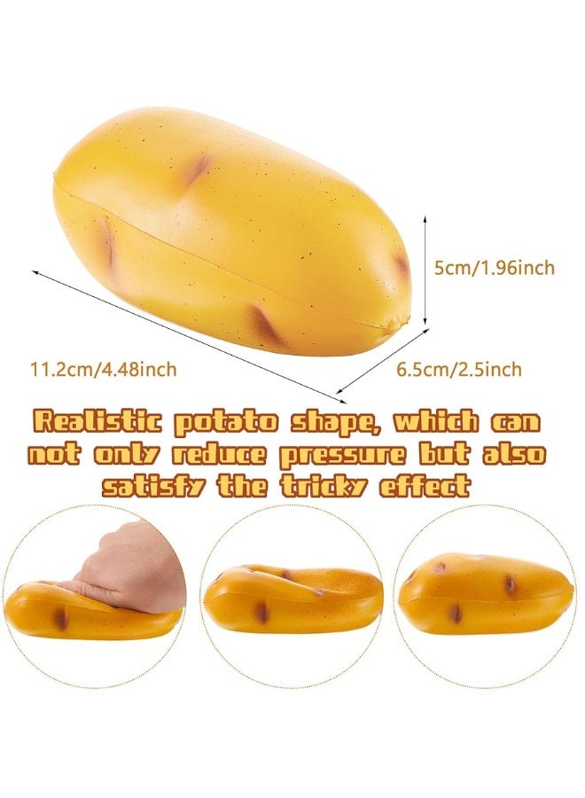 Charniol 2 Pcs Potato Stress Balls for Adults Funny Stress Toys PU Fake Potato Toy Elastic Potato for Women Men Anxiety Releasing Appreciation Gift for Coworkers Employee Student Teacher 44 x 26 x 2 Inch - Image 5