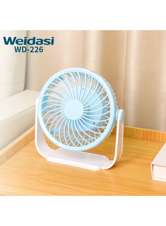WEIDASI Rechargeable Mini Fan 360 Degree Adjustable Fan Head & Bottom Desktop Small Fan - Image 1