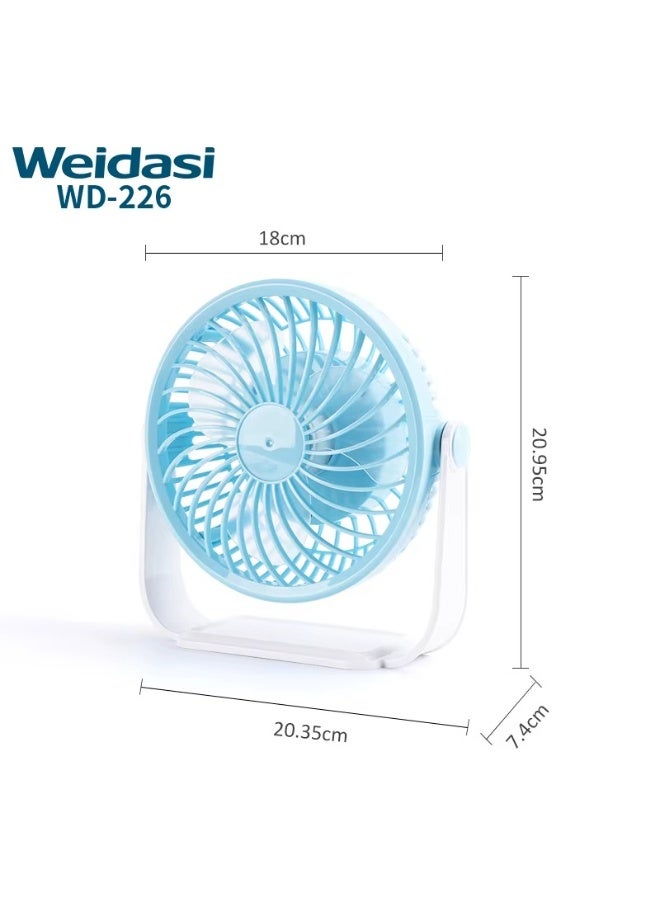 WEIDASI Rechargeable Mini Fan 360 Degree Adjustable Fan Head & Bottom Desktop Small Fan - Image 5