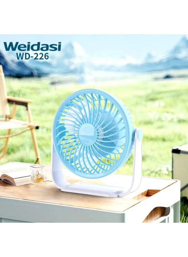 WEIDASI Rechargeable Mini Fan 360 Degree Adjustable Fan Head & Bottom Desktop Small Fan - Image 2
