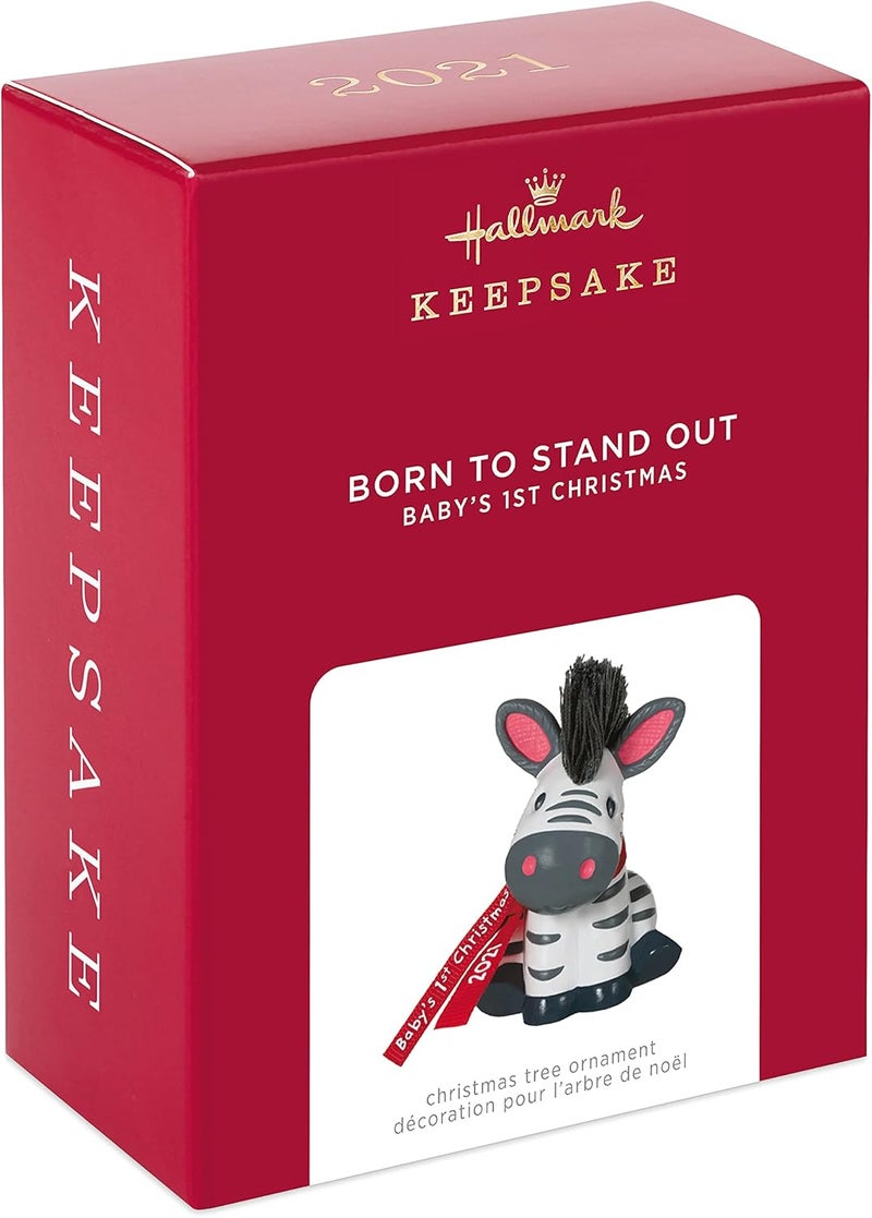 Hallmark Keepsake Christmas Ornament, Year Dated 2021, Born to Stand Out Baby's 1st Christmas Zebra - Image 3