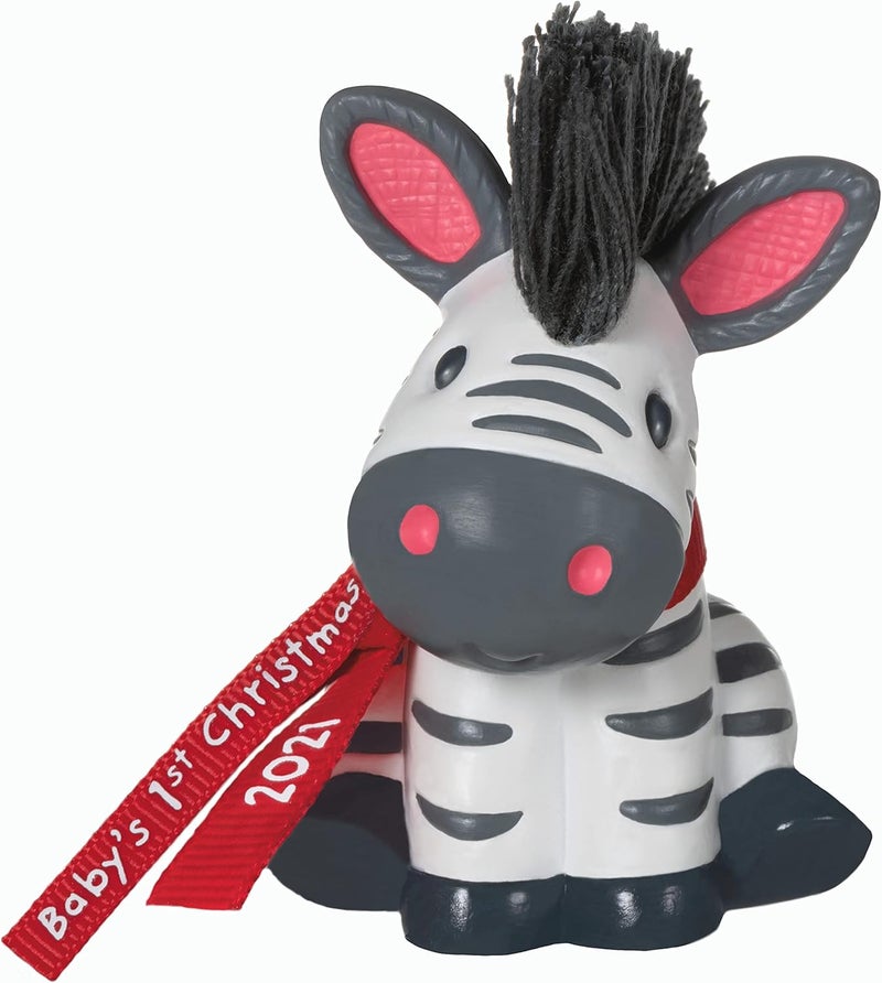 Hallmark Keepsake Christmas Ornament, Year Dated 2021, Born to Stand Out Baby's 1st Christmas Zebra - Image 1