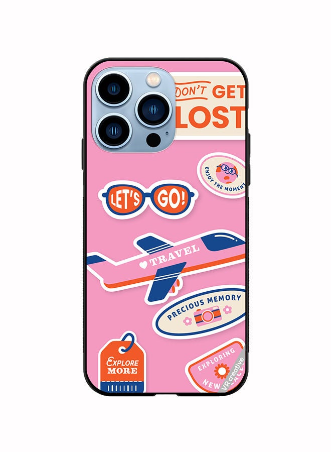 VR CREATIVE Protective Case Cover For Apple iPhone 13 Pro Travel Sticker Design Multicolour - Image 1
