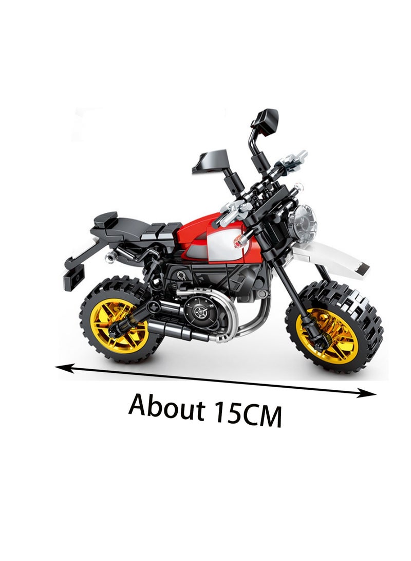 إسكدنيا 212 قطعة طقم لعب بناء دراجة نارية صغيرة باللونين الأسود والأحمر؛ اصنع دراجة نارية كهدية للأطفال الذين تزيد أعمارهم عن 8 سنوات ويحبون حركة المركبات السريعة - Image 2