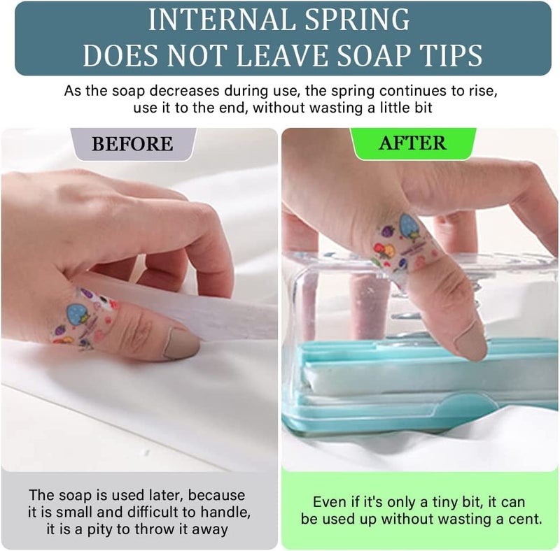 Styxon حامل صابون ستاكسون، صندوق موزع، 2 في 1 حامل صابون محمول متعدد الوظائف مع بكرة مسننة وفتحات تصريف للحمام | 12.5 أونصة | متعدد الألوان | بلاستيك، أكريلونيتريل بوتادين ستايرين (ABS) - Image 3