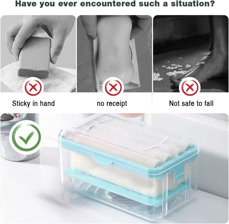 Styxon حامل صابون ستاكسون، صندوق موزع، 2 في 1 حامل صابون محمول متعدد الوظائف مع بكرة مسننة وفتحات تصريف للحمام | 12.5 أونصة | متعدد الألوان | بلاستيك، أكريلونيتريل بوتادين ستايرين (ABS) - Image 4