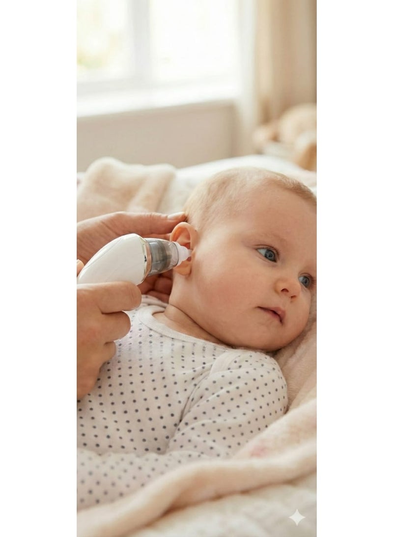 شفاط أنف وأذن كهربائي للمواليد والرضع - جهاز تنظيف المخاط وشمع الأذن بمستويات شفط قابلة للتعديل ورؤوس سيليكون ناعمة - Image 4