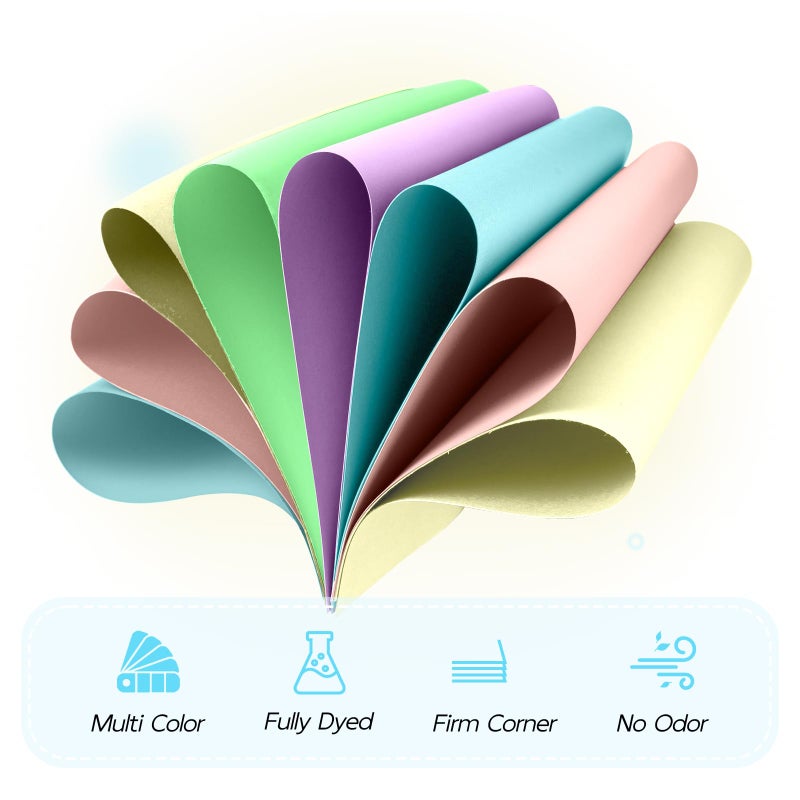 Goefun 80lb Pastel Construction Paper Assorted Colors, Goefun 5 Colors Colored Cardstock Paper 8.5 x 11 Perfect for Crafts, DIY Cards, Scrapbookingï¼ˆLight Colorsï¼‰ - Image 4